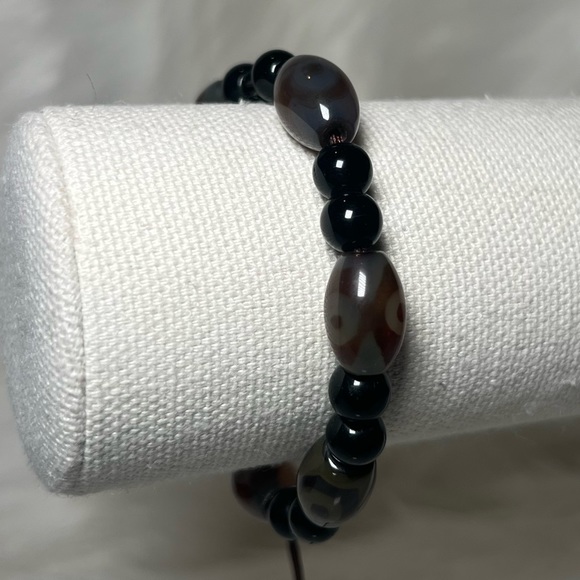 Masculine String Woven Beaded Chunky Bracelet - Picture 2 of 4